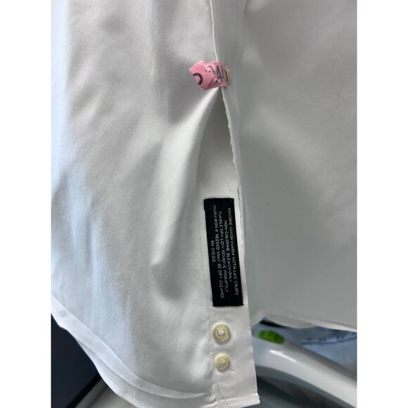 Jos. A. Bank Travelers Collection Mens White Dress Shirt 17.5-34 Tailored Fit Co - Picture 5 of 6